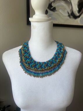 Catherine Stein Designs Woven Beaded Statement Necklace